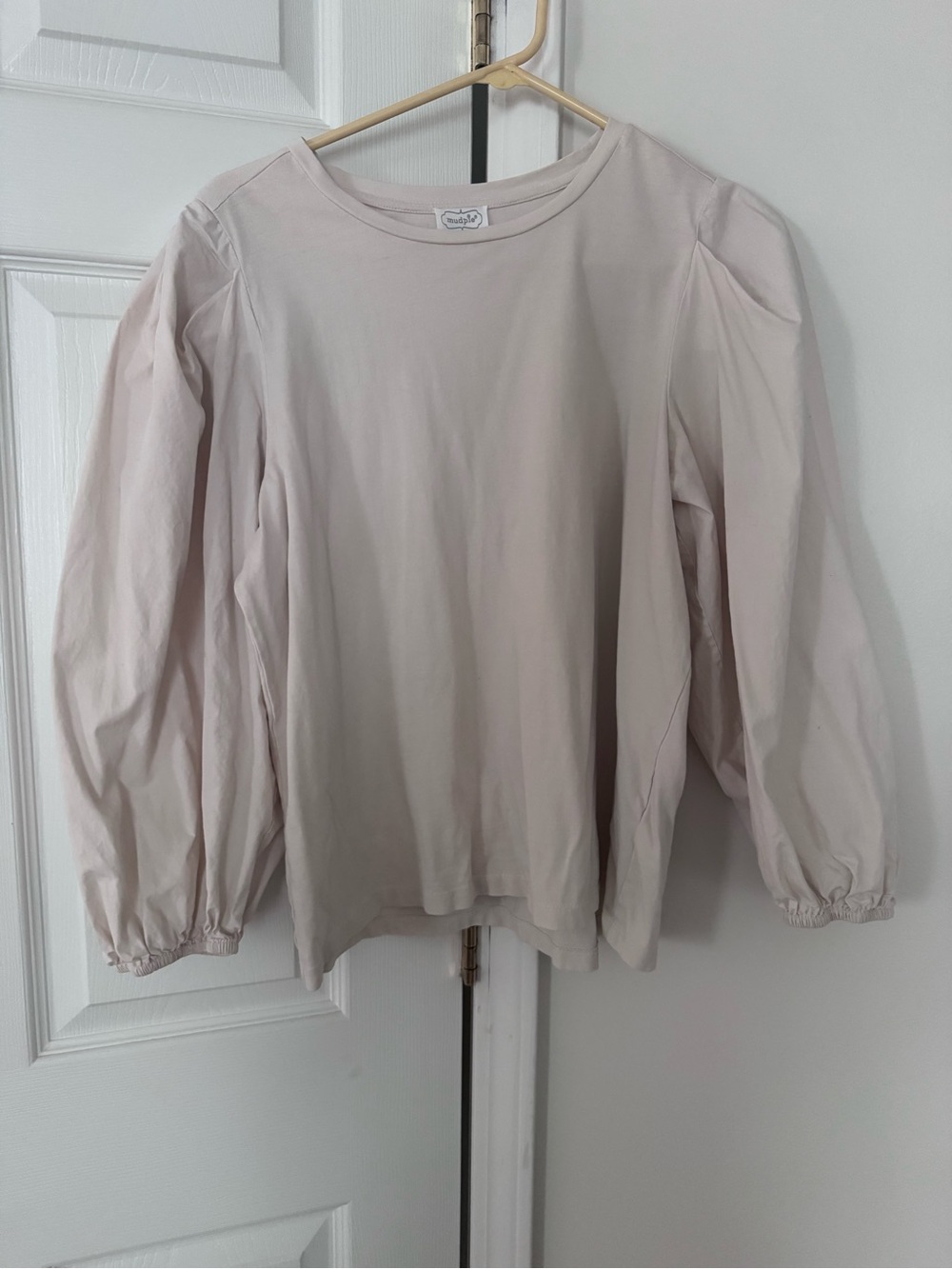Beige/cream Puffy Sleeve Women's Top by Mud Pie